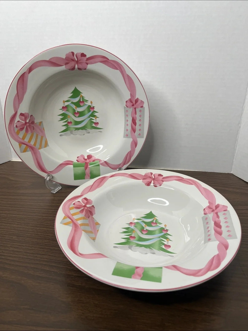 VTG 1992 Sango Home for Christmas 4829 CHINA 2 Soup Bowls